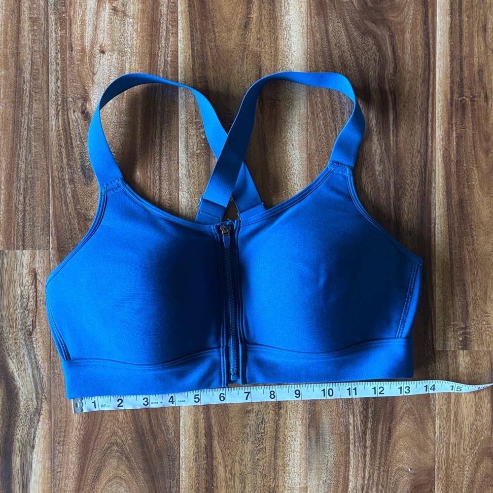 Under Armour Women's Deep Blue Zip-Front Sports Bra size medium - Picture 5 of 8